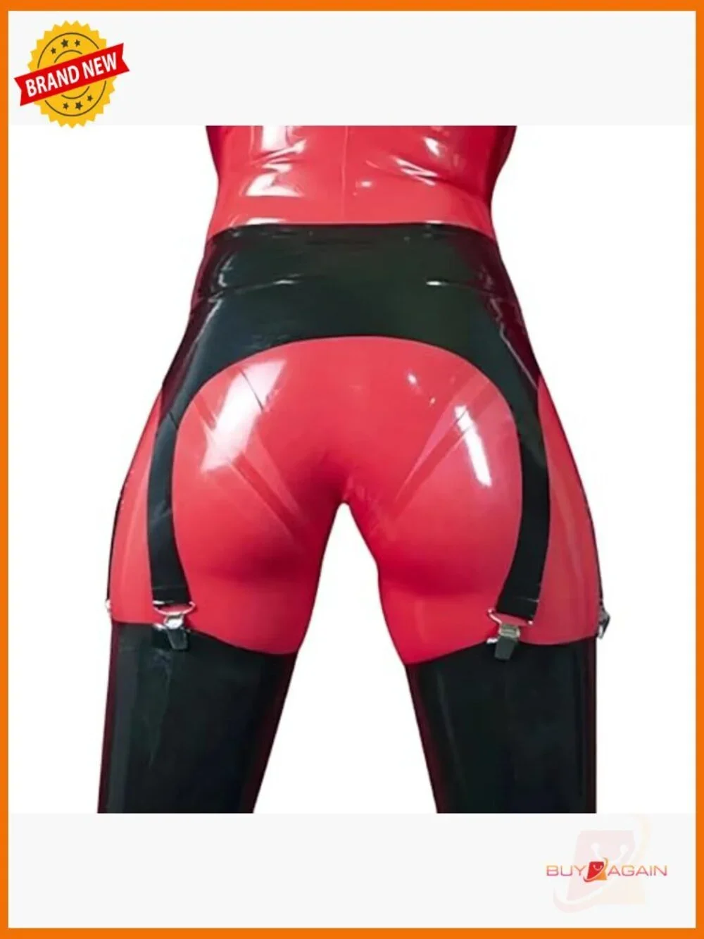 Handmade Latex Garter Belt with 6 Straps, High Waist, Cosplay Accessory
